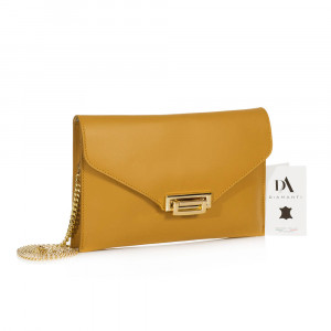 Geanta dama de umar din piele naturala DiAmanti Allegra Giallo Scuro